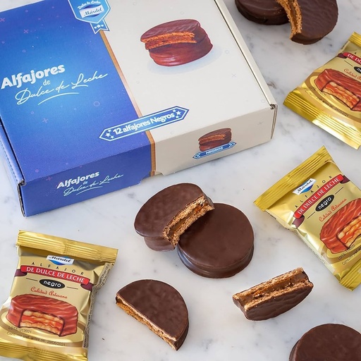 [4642] Alfajores Mardel Dulce de Leche Chocolate Negro – Caja de 24 unidades 
