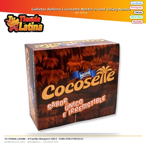 [59314] Biscotti ripieni Nestlé Cocosette 21 unità 1050g Nestlé