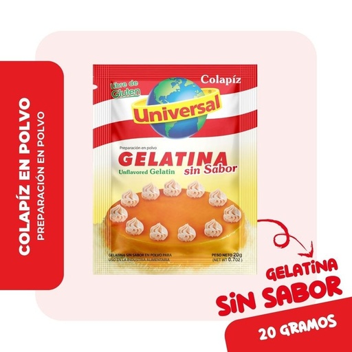 [19696] Gelatina Sin Sabor Universal 20g