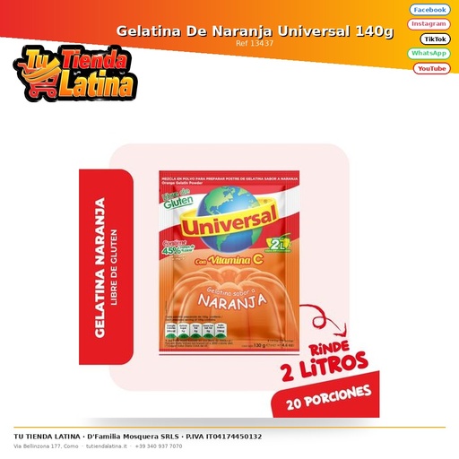[13437] Gelatina Universale all'Arancia 140g
