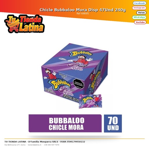 [69895] Bubbaloo Mora Gum Disp 47Und 240g