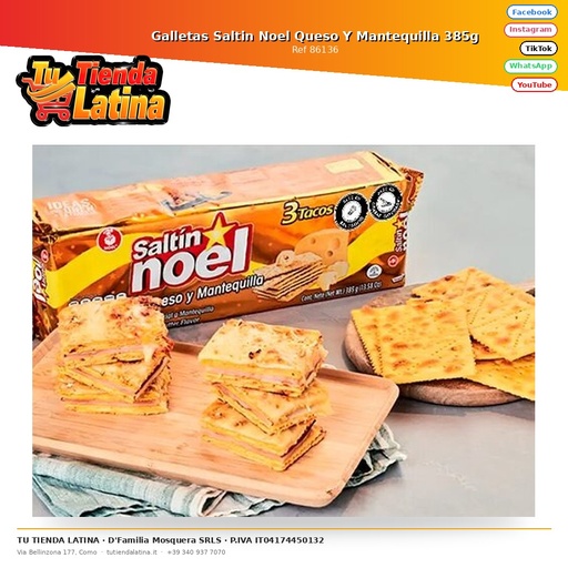 [86136] Saltin Noel Biscotti Al Formaggio E Burro 385g