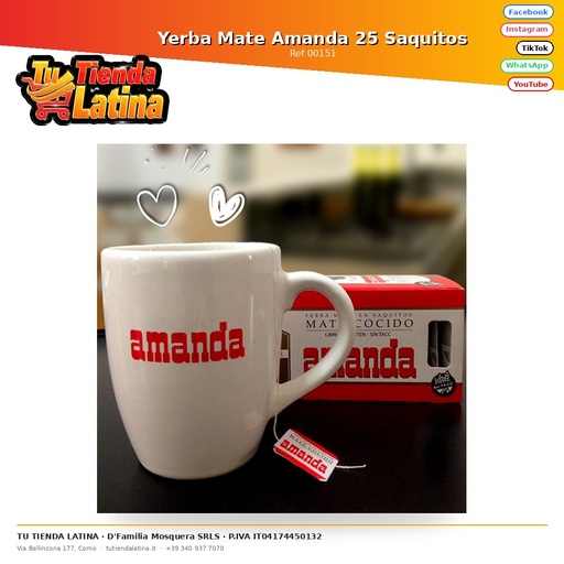 [00151] Yerba Mate Amanda 25 Sachets