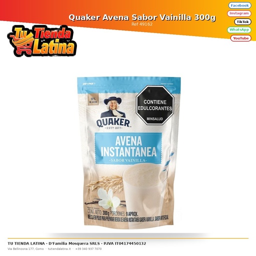 [49162] Quaker Oatmeal Vanilla Flavor 300g
