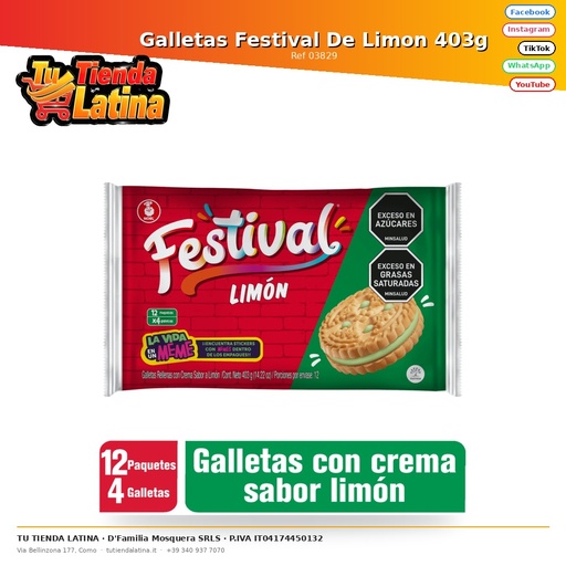[03829] Biscotti Festa del Limone 403g