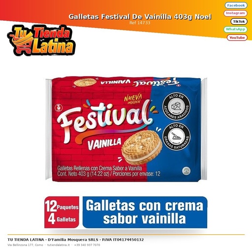 [14733] Biscotti del festival alla vaniglia 403g Noel