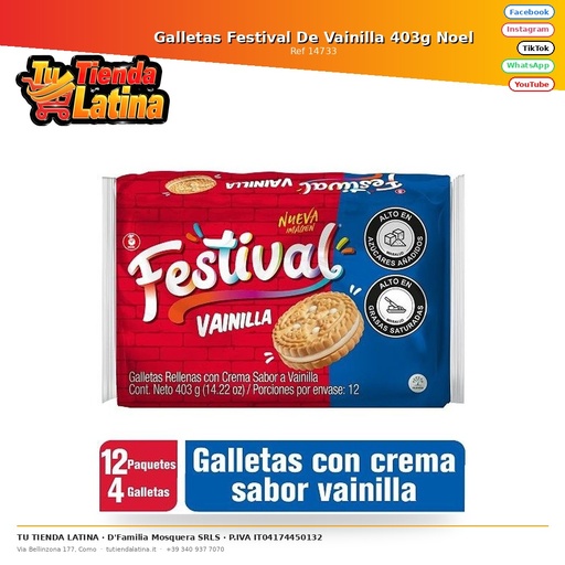 [14733] Vanilla Festival Cookies 403g Noel