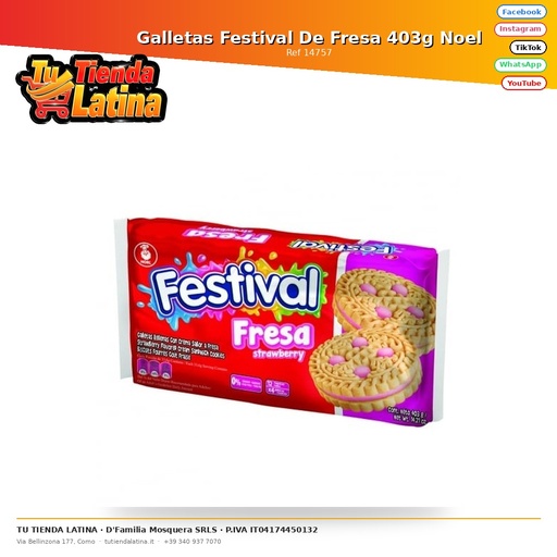 [14757] Strawberry Festival Cookies 403g Noel