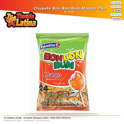 [30856] Bon Bon Bum Mango Pacifier 24u