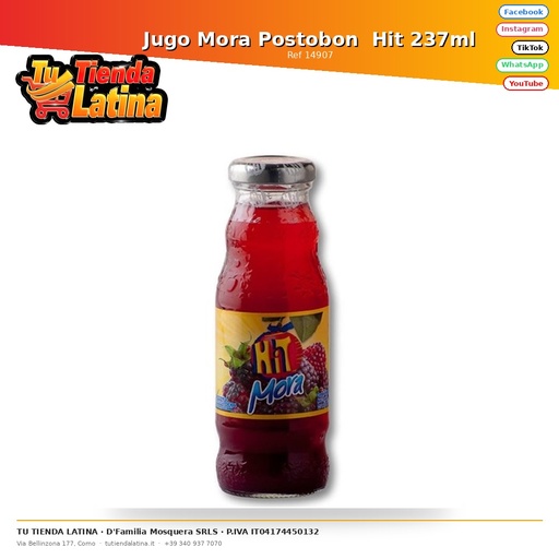 [14907] Postobon Hit Succo Di Mora 237ml