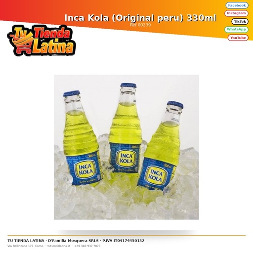 [00239] Inca Kola (Original Peru) 330ml