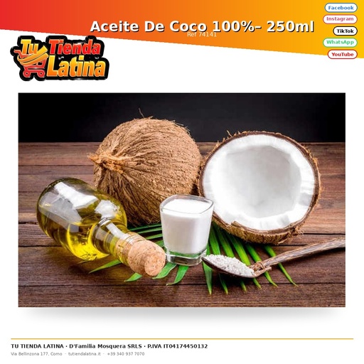[74141] 100% Coconut Oil – 250ml