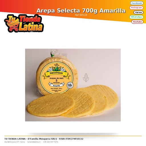 [00518] Arepa Selecta 700g Amarilla