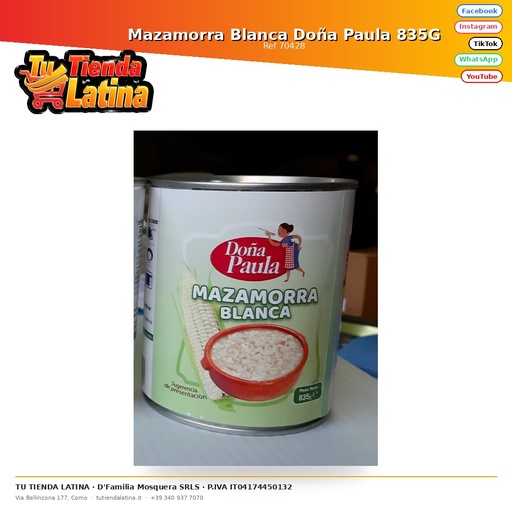 [70428] Mazamorra Blanca Doña Paula 835g