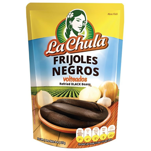 [00525] Frijol Negro Volteado La Chula 14Oz