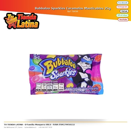 [79494] Bubbaloo Sparkies Chewy Candies 25g