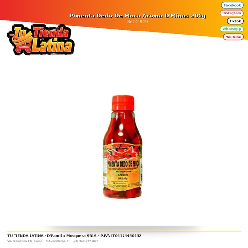 [41919] Pimenta Dedo De Moca Aroma D'Minas 200g