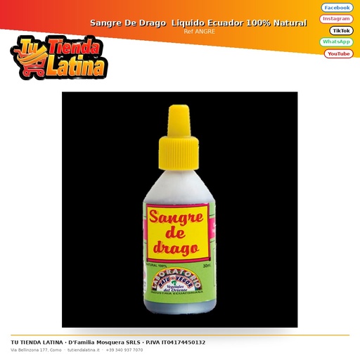 [ANGRE] Sangre De Drago  Liquido Ecuador 100% Natural 