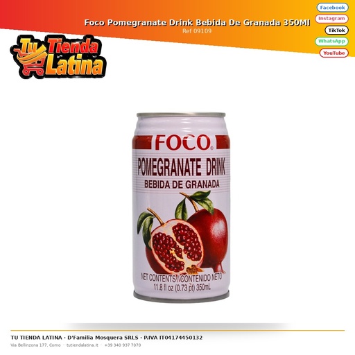 [09109] Foco Pomegranate Drink Bebida De Granada 350Ml