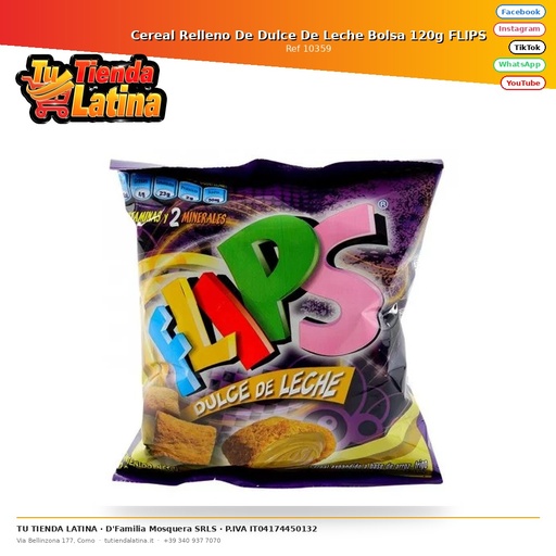 [10359] Busta FLIPS di cereali ripieni Dulce de Leche 120g