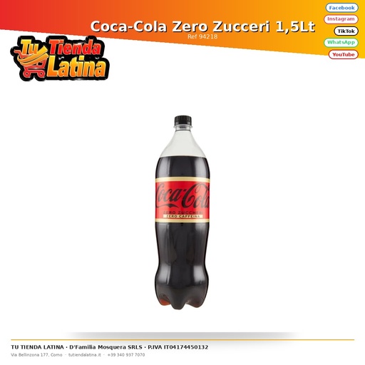[94218] Coca-Cola Zero Zucceri 1,5Lt