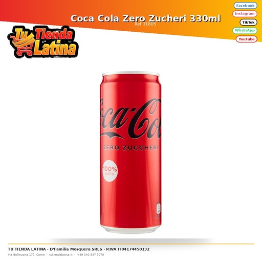[31805] Coca Cola Zero Zuccheri 330ml