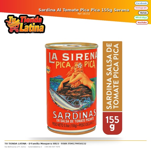 [16152] Sardine with Tomato Pica Pica 155g Serena