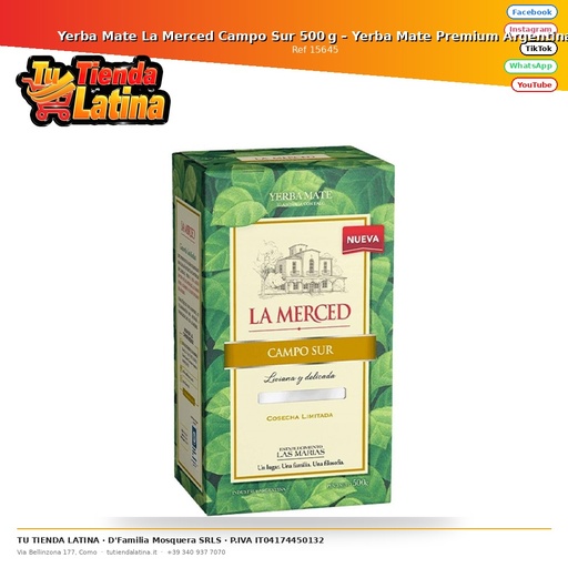 [15645] Yerba Mate La Merced Campo Sur 500g – Yerba Mate Premium Argentina