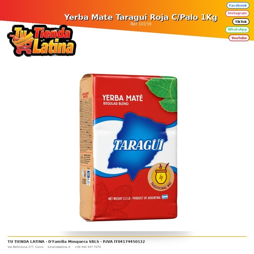 [10159] Yerba Mate Taragui Roja C/Palo 1Kg