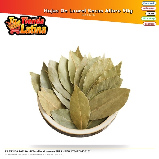 [43756] Alloro Foglie Di Alloro Secche 50g