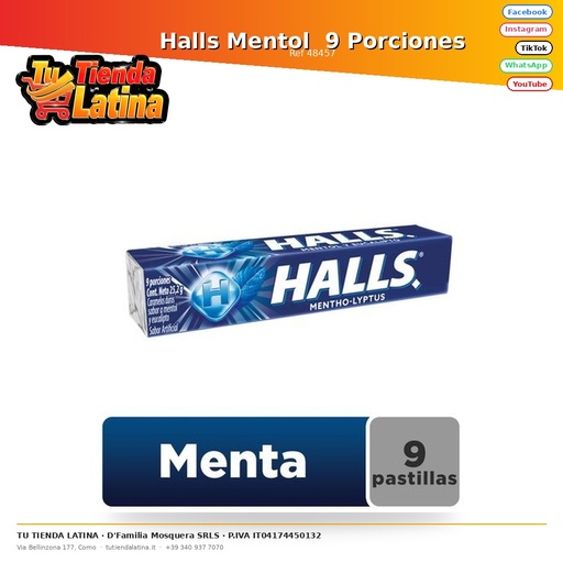 [48457] Halls Menthol 9 Servings