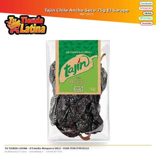 [11013] Tajin Dried Ancho Chile 75g El Sarape