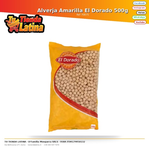 [70875] El Dorado Piselli Gialli 500g