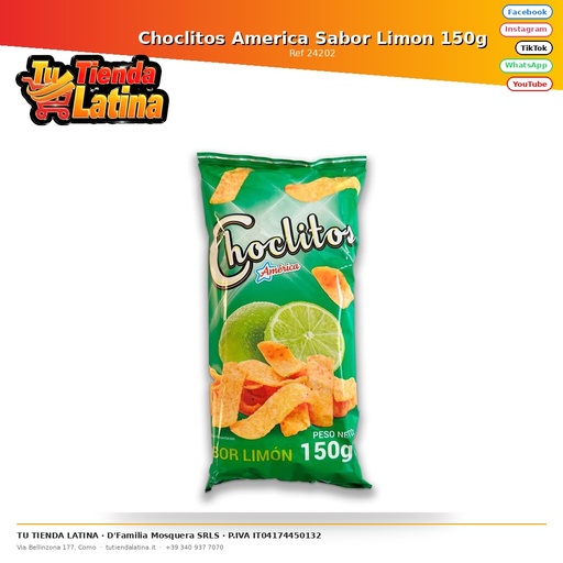 [24202] Choclitos America Gusto Limone 150g