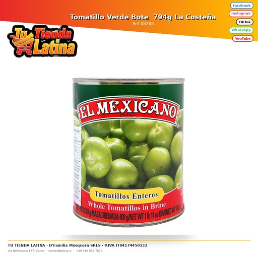 [08288] Vaso Di Tomatillo Verde 794g La Costeña