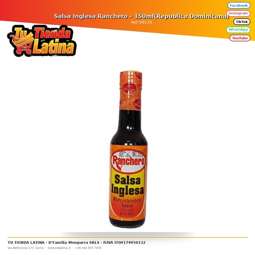 [04570] Salsa Inglesa Ranchero – 150ml(Republica Dominicana)