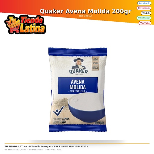 [02822] Quaker Avena Molida 200gr