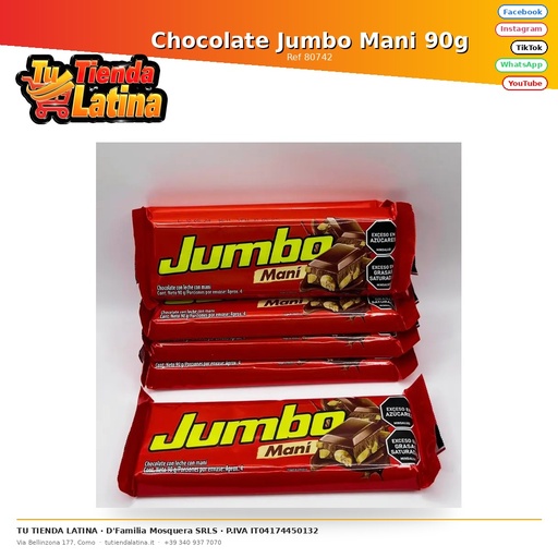 [80742] Chocolate Jumbo Mani 90g