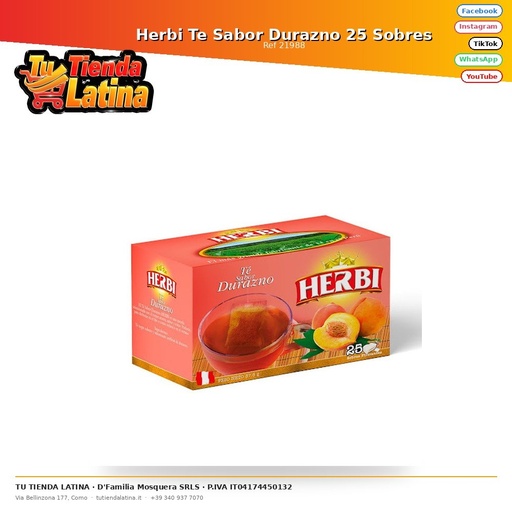 [21988] Herbi Te Sabor Durazno 25 Sobres