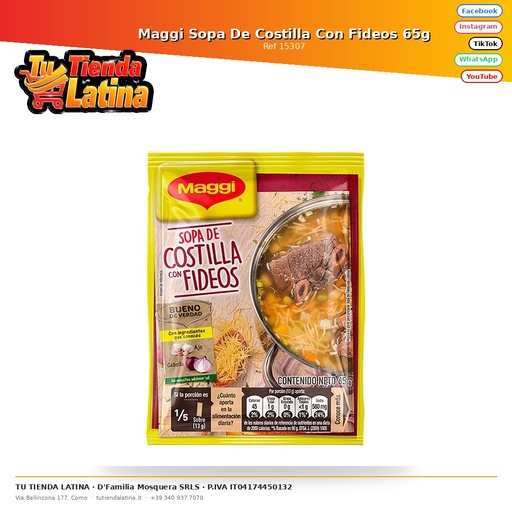 [15307] Maggi Sopa De Costilla Con Fideos 65g