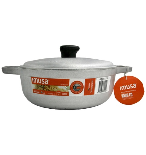 [04129] Caldero Imusa 20Cm  Aluminio Fundido Con Tapa Fundida
