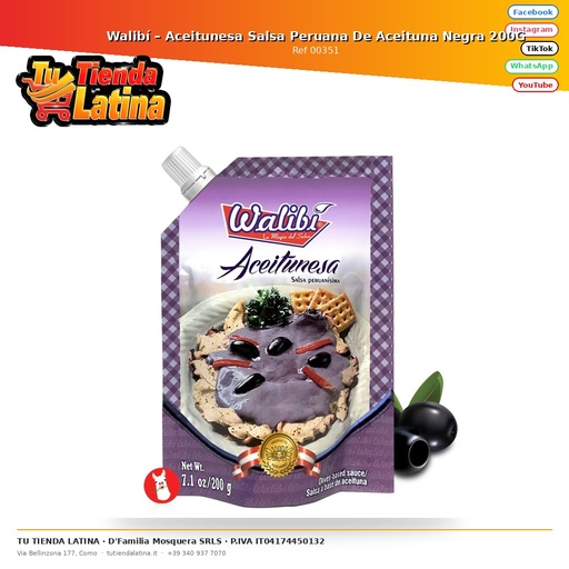 [00351] Walibi – Aceitunesa Salsa di Olive Nere Peruviane 200G