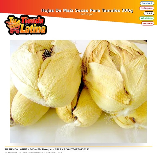 [HOJAS] Hojas De Maiz Secas Para Tamales 300g