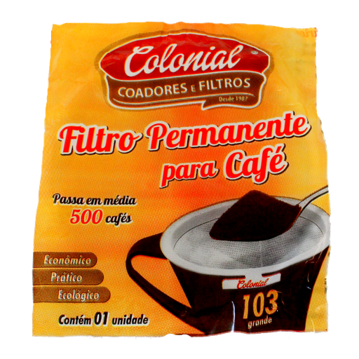 [39812] Colonial Coladores o Filtros Permanente Para Cafe Passa Em Media 500 Cafes 103 Grande