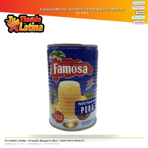 [30227] Famosa Pear Nectar 310ml Low Sugar
