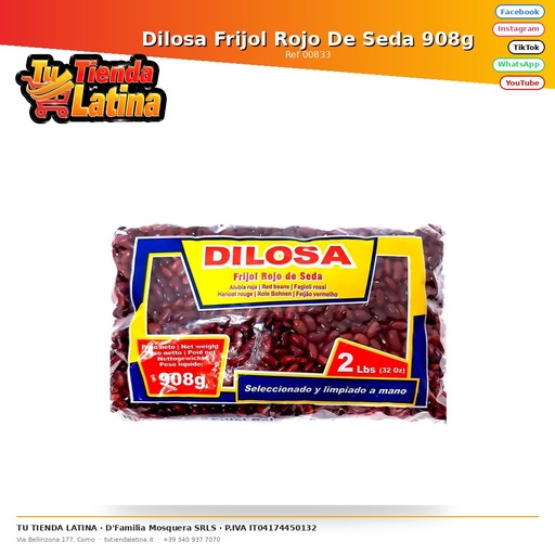 [00833] Dilosa Frijol Rojo De Seda 908g