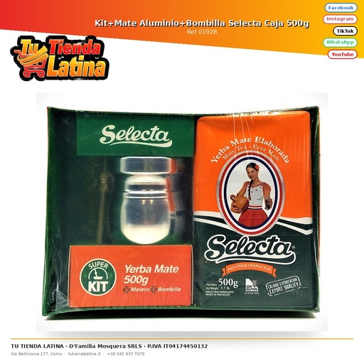 [01928] Kit+Mate Aluminio+Bombilla Selecta Caja 500g