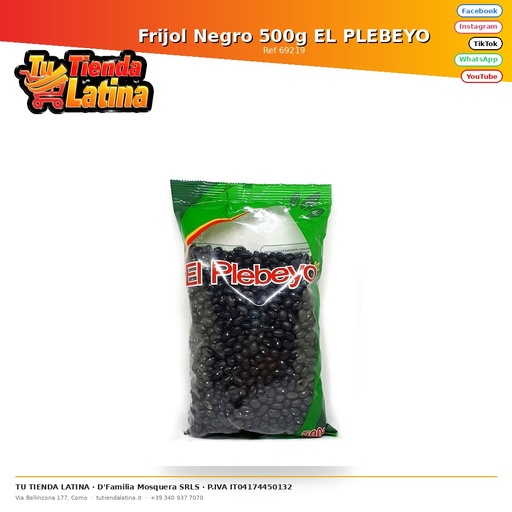 [69219] Black Beans 500g EL PLEBEYO