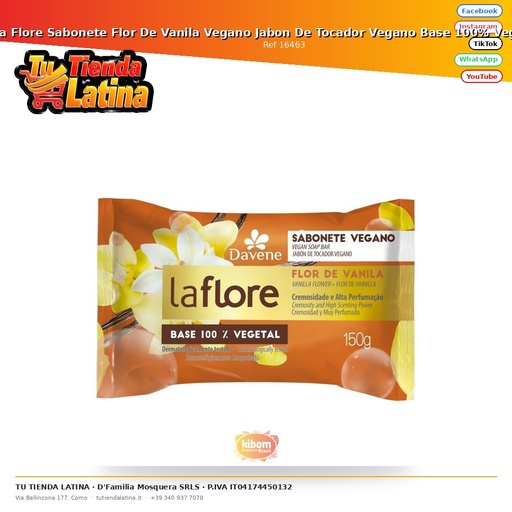 [16463] La Flore Sabonete Flor De Vanila Vegano Jabon De Tocador Vegano Base 100% Vegetal 180g