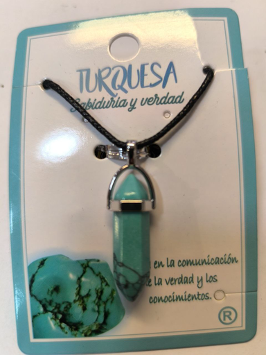 [6711] Cadena Turquesa Con Punta
